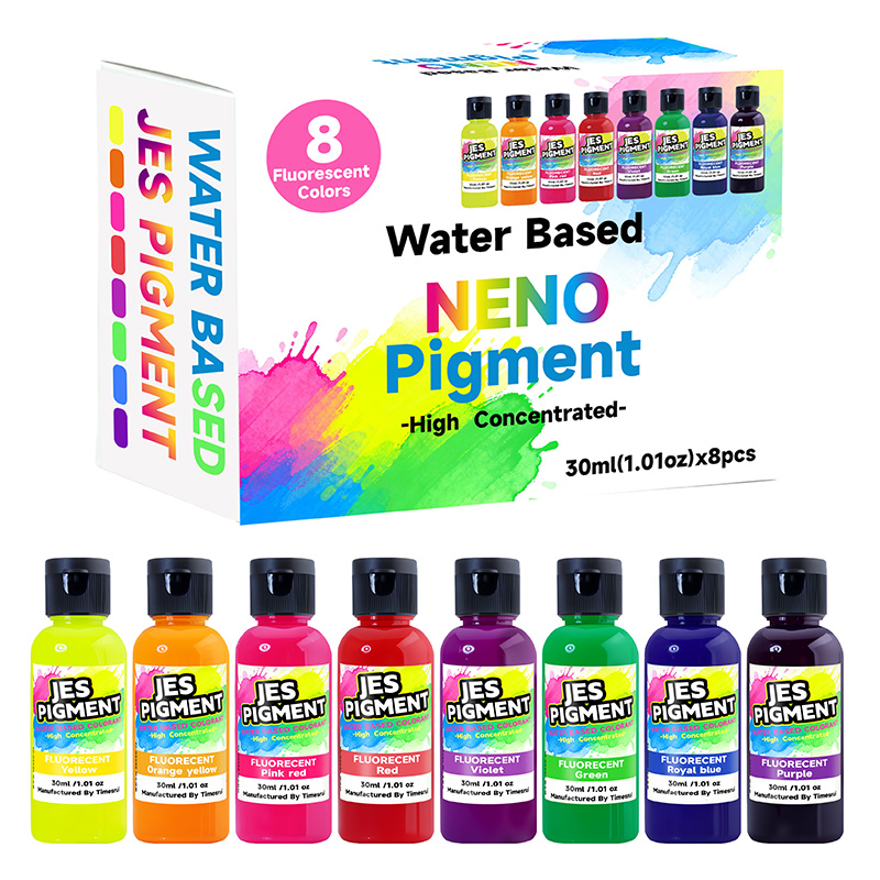 Resin Pigment Set - 8色/セットの蛍光顔料、1本あたり30ml/1.01オンスの液体顔料、エポキシ樹脂染料ナイトライト顔料、DIYに最適。