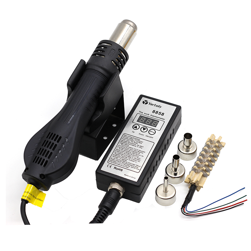 Heat Gun Small - はんだステーション 8858 ポータブルデジタルホットエアガン BGA リワークはんだステーション熱風送風機ヒートガンはんだ除去 858D