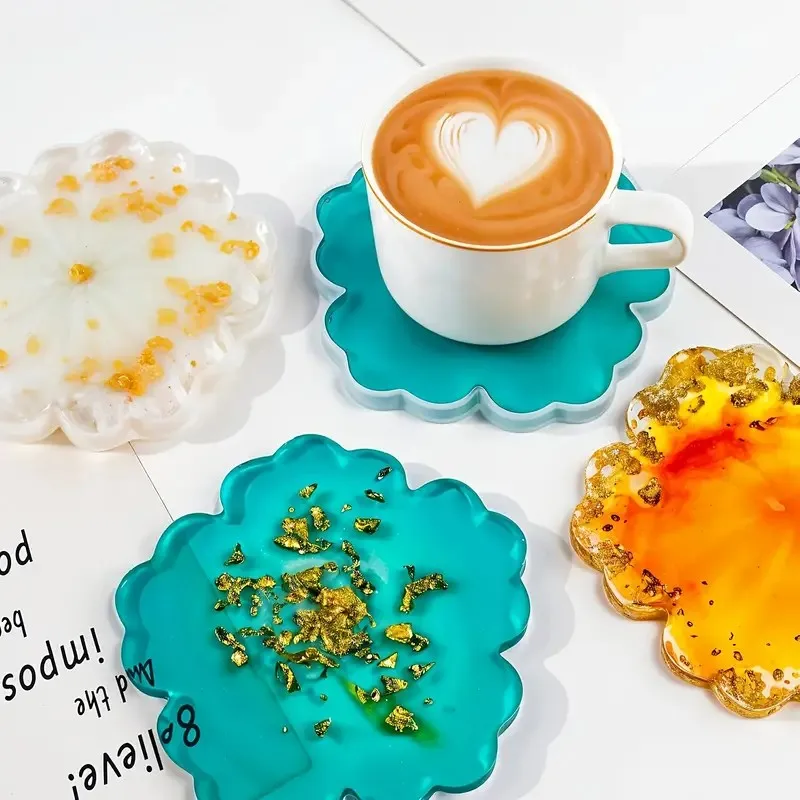 Geode Mold Silicone - DIY桜型シリコン樹脂型カスタマイズ可能なジオードコースターとサービングボード、芸術的なプラッター型、家のテーブルデコレーション用