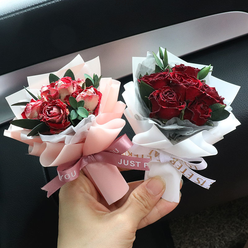 Dried Flower Bulk - 新鮮な花 ミニドライフラワーブーケ 車のエアコン吹き出し口クリップ用、車のエアコン吹き出し口香水装飾、エアフレッシュナーアクセサリー