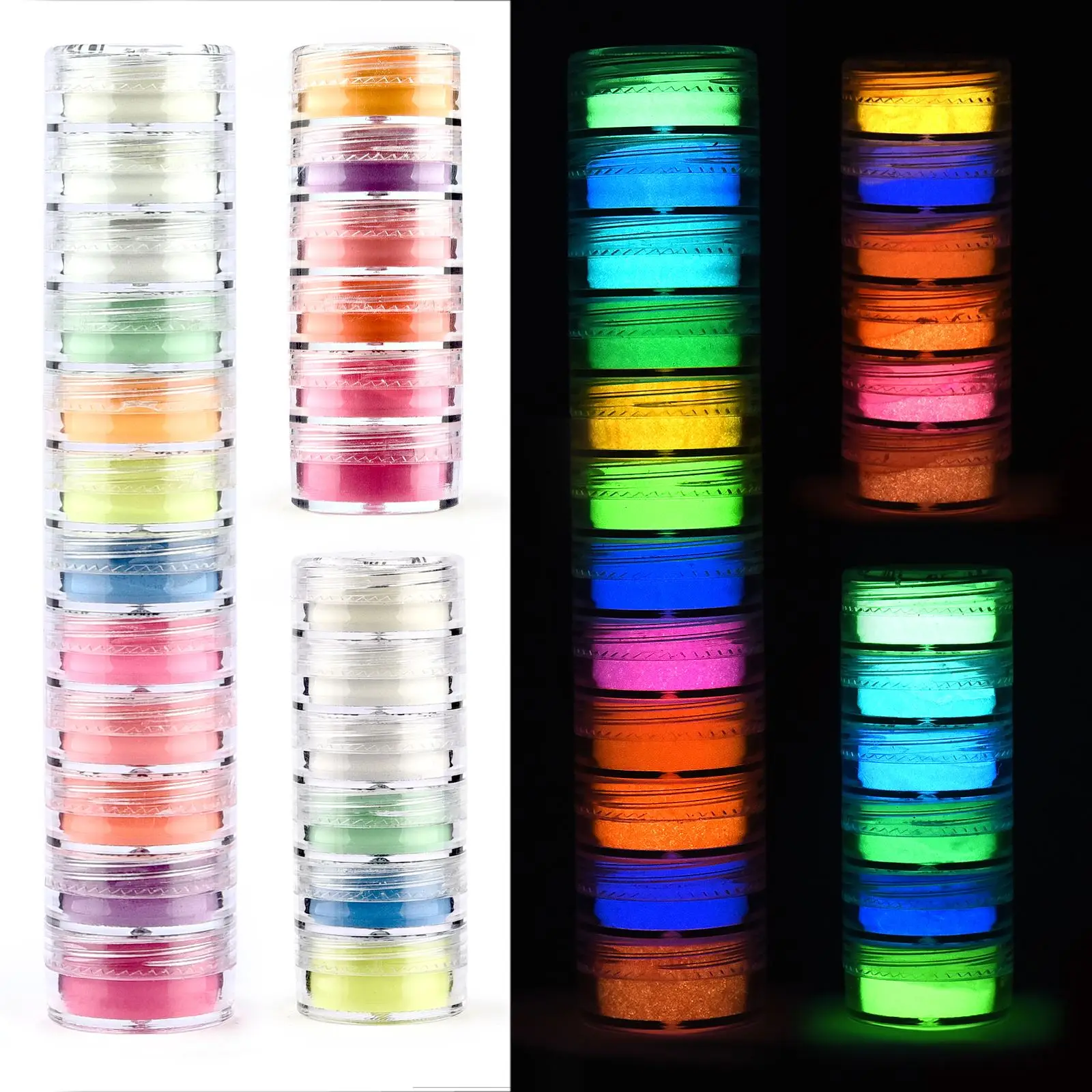 Resin Pigment Set - 6色/セット夜光パウダー樹脂顔料暗闇で光るパウダーDIY UVレジンモールドクラフトジュエリー製作用品