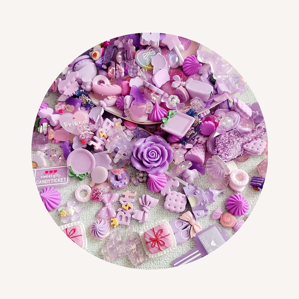 Resin Crafts - DIY ジュエリー携帯電話装飾クラフト弓アクセサリー 1000 個混合青緑紫フラットバック樹脂凸丸型
