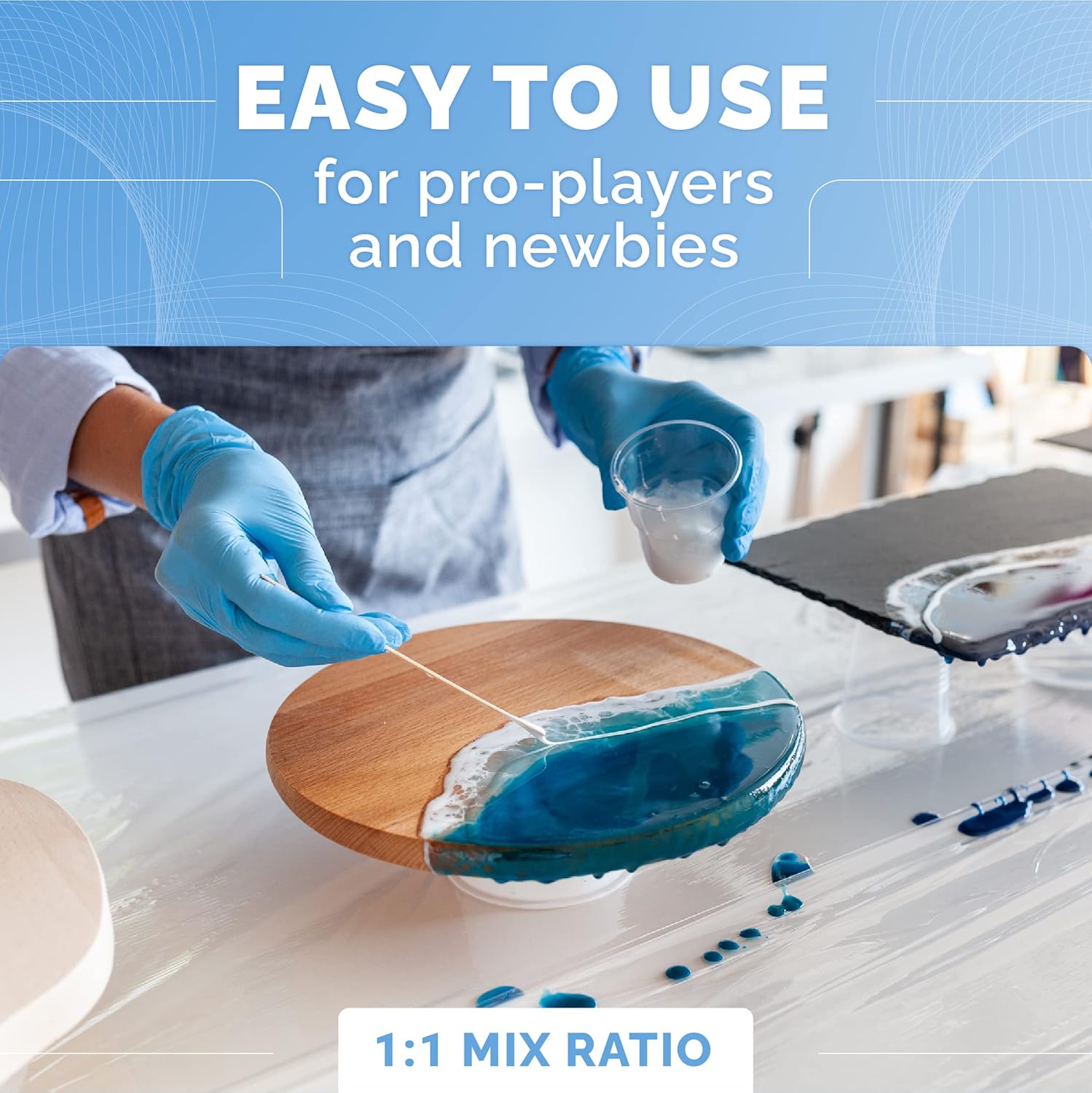 32オンス クリアエポキシ樹脂キット、非黄変性、気泡なし配合 - Resin Jewelry Kit のレビューと価格