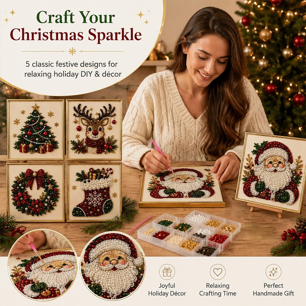 クリスマス サンタクロース パールアート DIYキット 額入 - Resin Craft Kit のレビューと価格