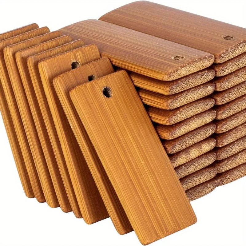 100個入り天然木ブランク 45x20mm 竹製タグ キーホ - Wood Ring Blank のレビューと価格