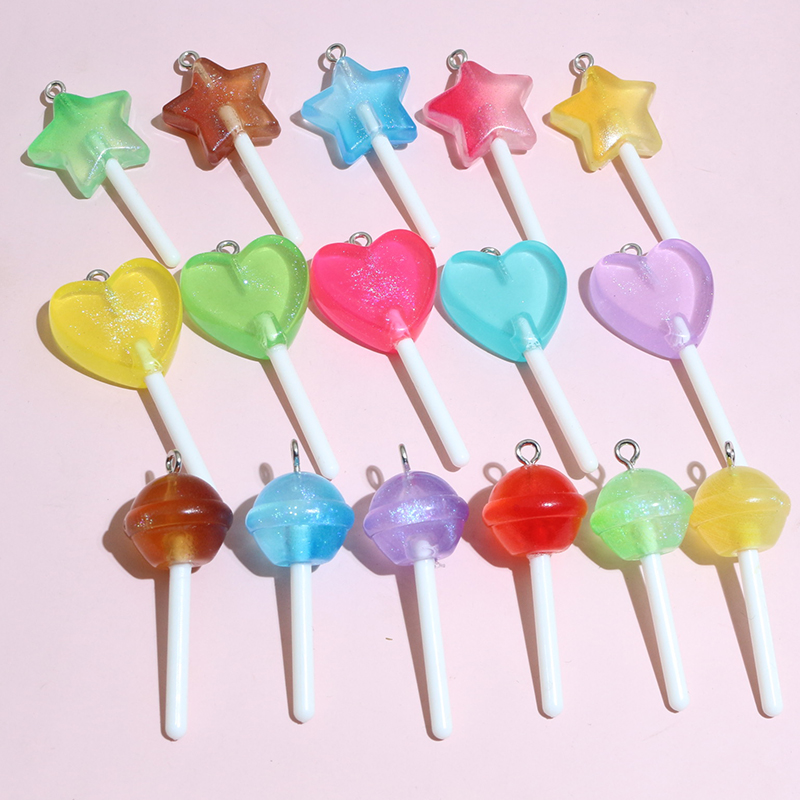 10個入り混合色樹脂かわいいケーキ花レインボーロリポップチャ - Flower Preservation Resin のレビューと価格