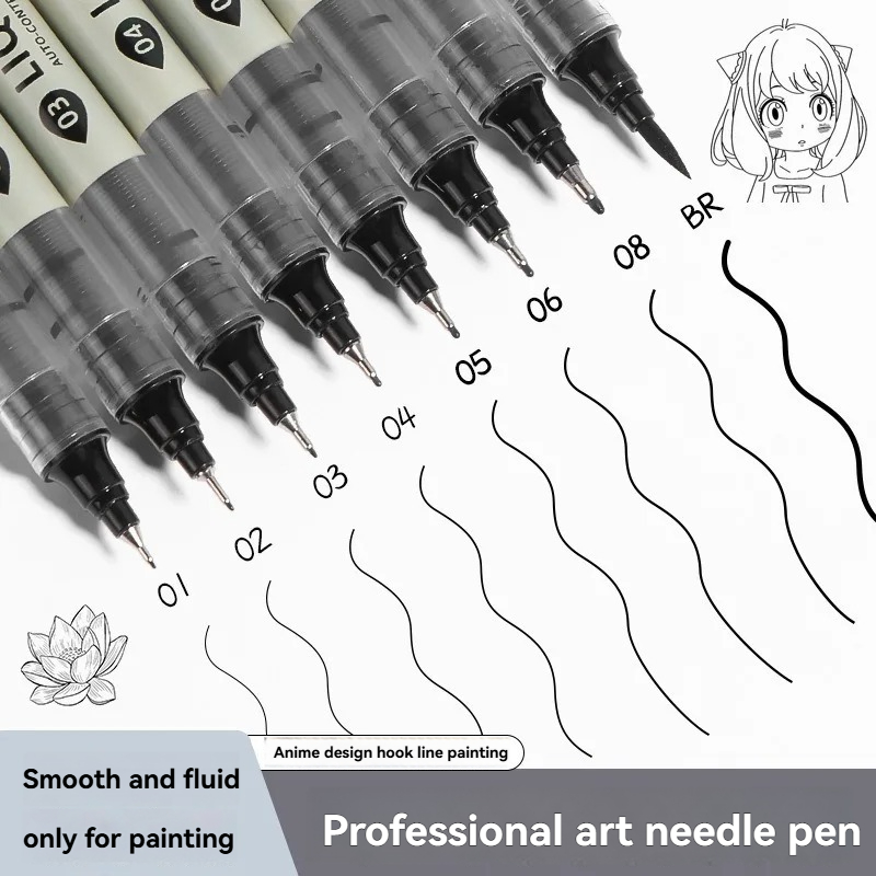 12本入りブラック細字ペン、多用途細線スケッチマーカー、漫画 - Copic Marker Sketch のレビューと価格