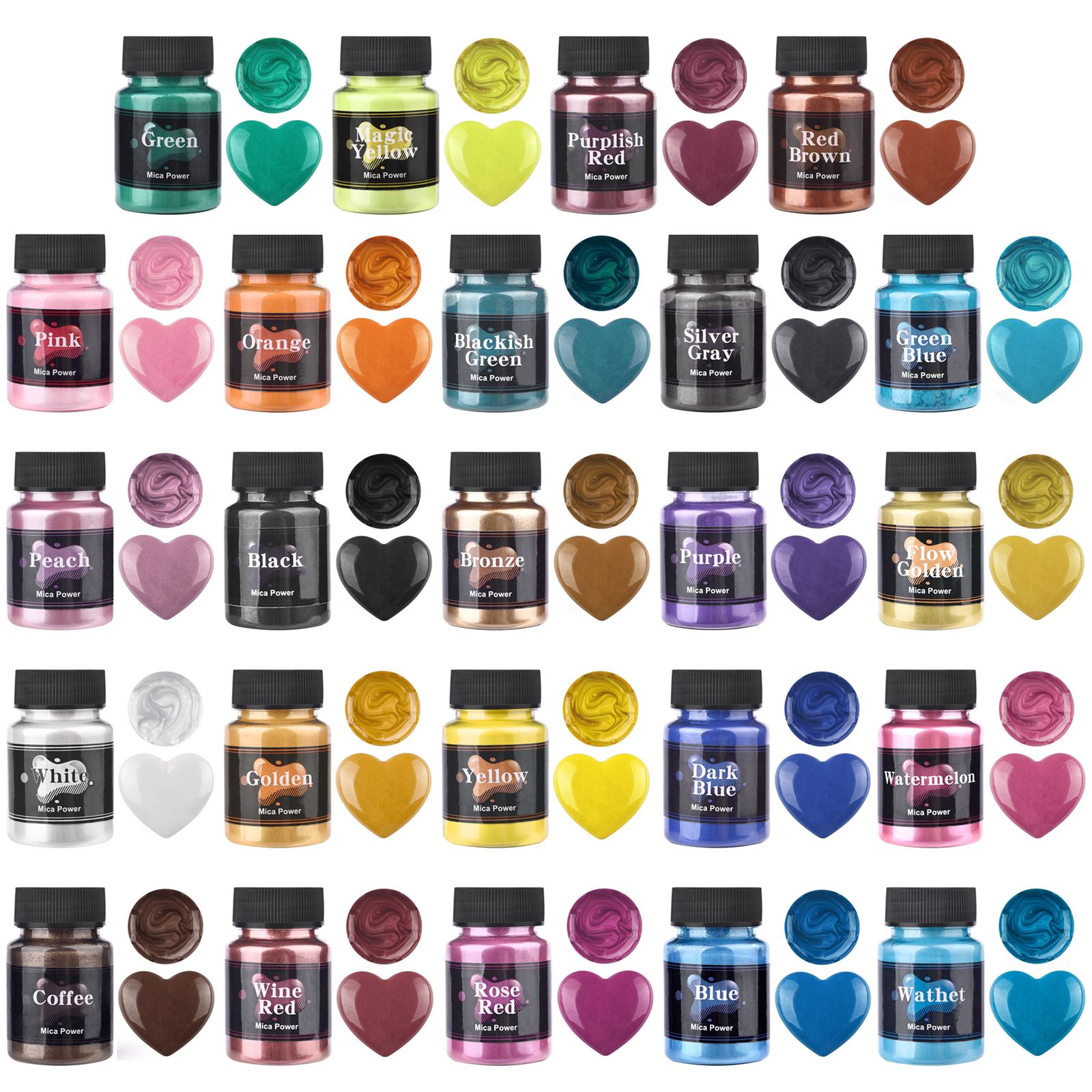 ジュエリー製造用樹脂充填剤,パールパウダー,顔料,キャンドル - Resin Pigment Set のレビューと価格