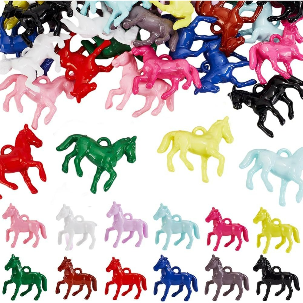 48 個不透明アクリルペンダント 12 色リトルホース動物樹 - Resin Craft Kit のレビューと価格
