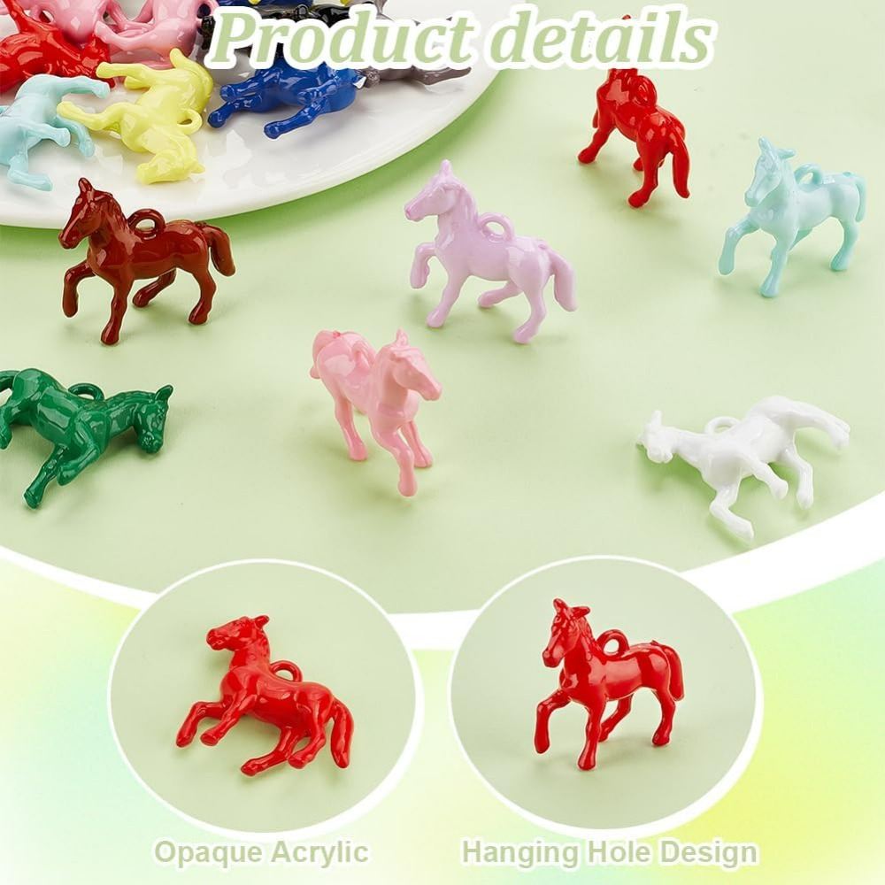 48 個不透明アクリルペンダント 12 色リトルホース動物樹 - Resin Craft Kit のレビューと価格