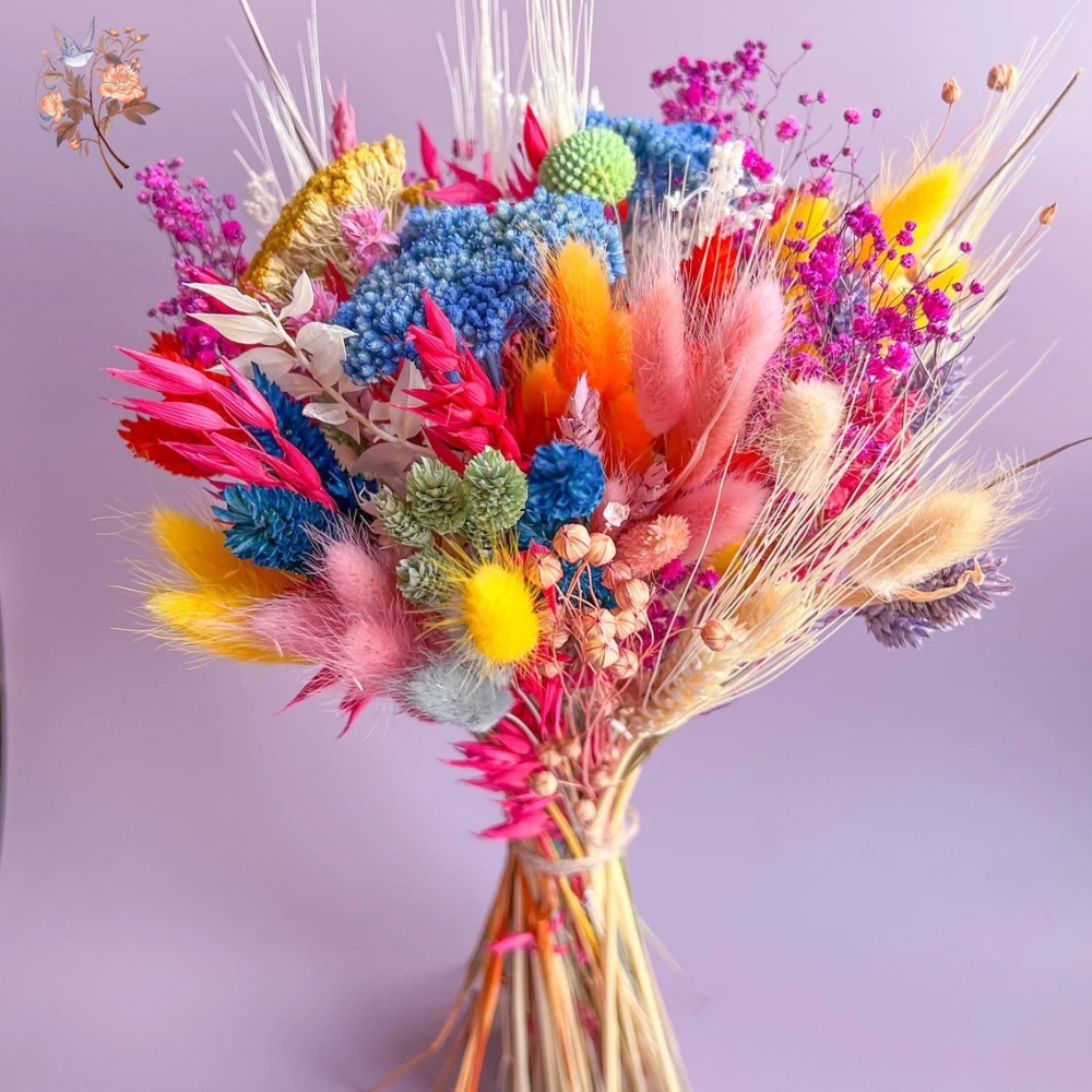 カラフルなドライフラワーウェディングブーケ花嫁用保存パンパス - Dried Flower Bulk のレビューと価格