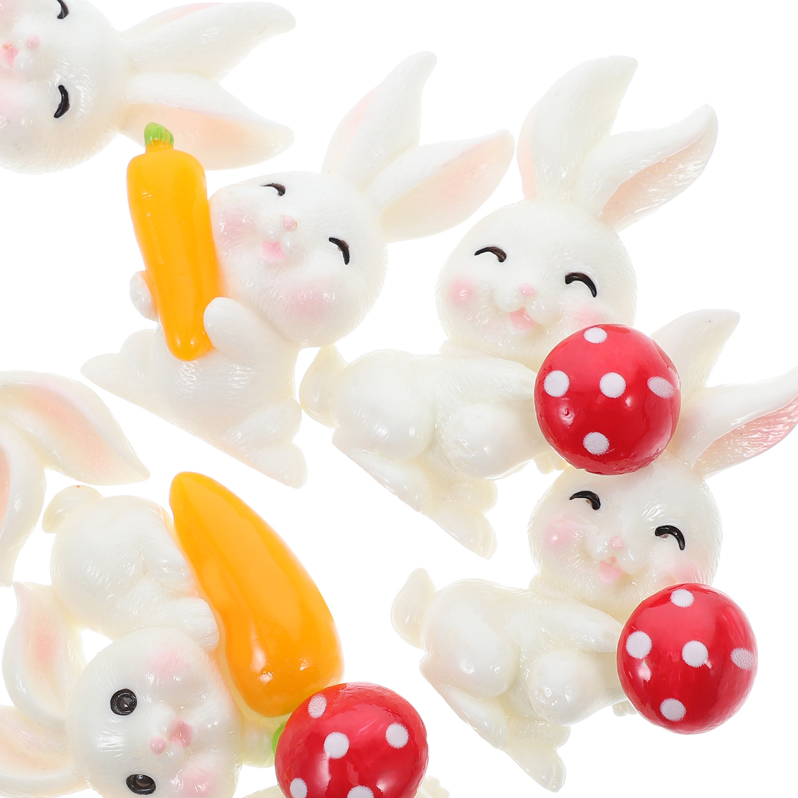 12個入り レジン製ウサギとニンジンのチャーム フラットバッ - Resin Craft Supplies のレビューと価格