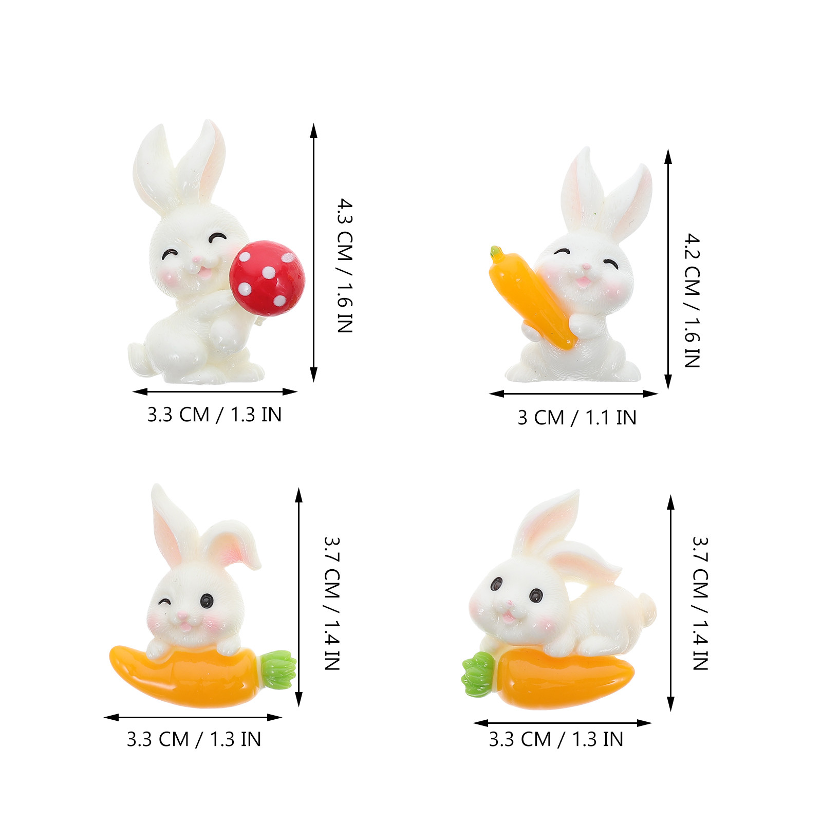 12個入り レジン製ウサギとニンジンのチャーム フラットバッ - Resin Craft Supplies のレビューと価格