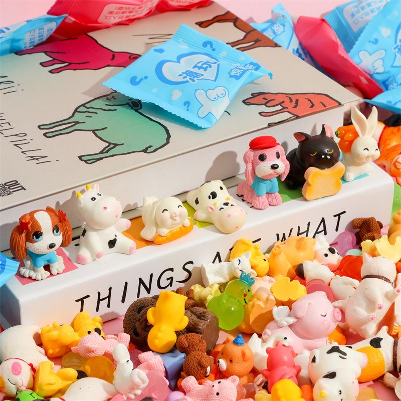 40 ピース/セットランダム漫画ブラインドボックス象動物ミニ - Resin Craft Ideas のレビューと価格