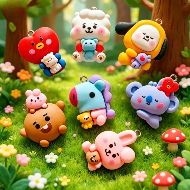 7 個 BT21 樹脂漫画チャーム DIY アクセサリークラ - Resin Craft Supplies のレビューと価格