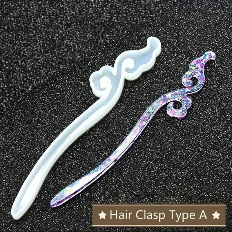 新しい透明ヘアピンシリコーン特殊金型樹脂 DIY ヘアジュエ - Resin Craft Supplies のレビューと価格