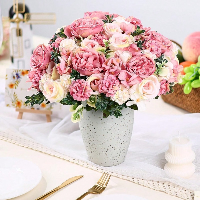 32 センチメートルシルク人工バラの花束花造花結婚式の装飾ホ - Dried Flower Bulk のレビューと価格
