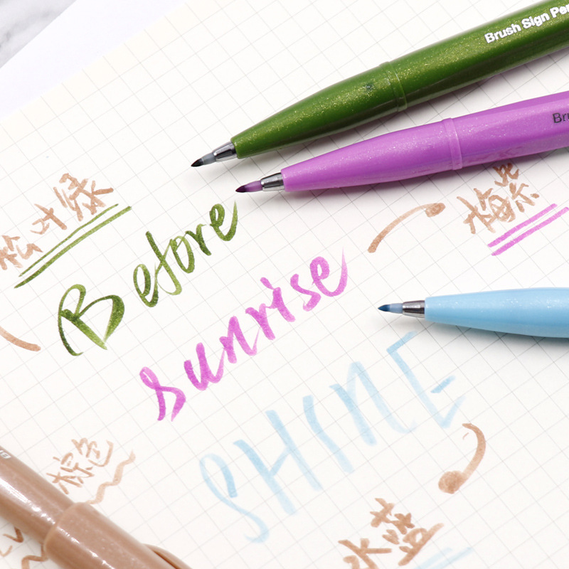 12/24個日本ぺんてるタッチブラシfudeペン新パステル/ - Pentel Pen Sign Pen のレビューと価格