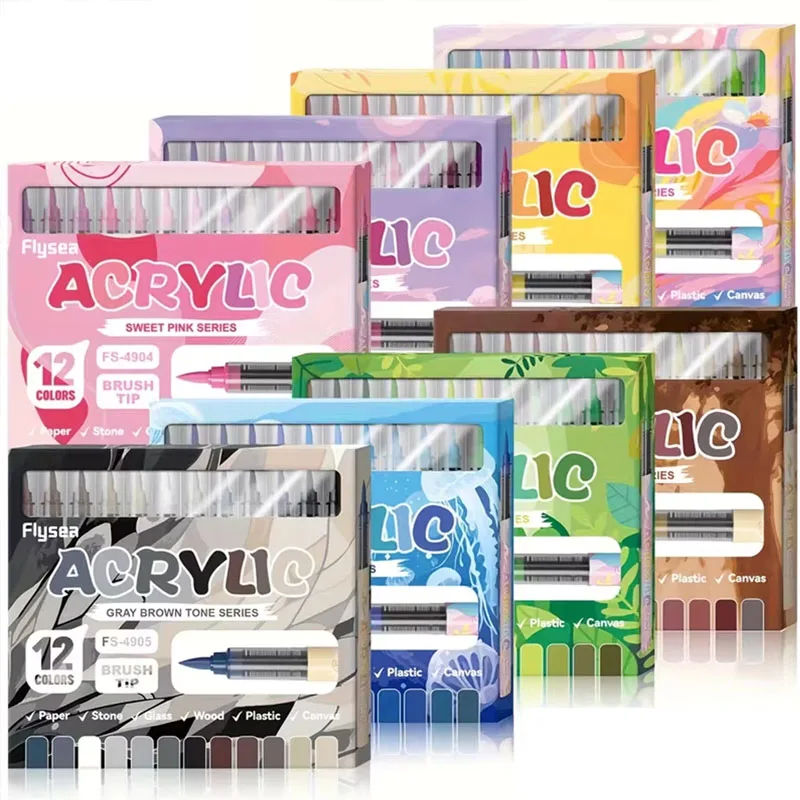 12色のアクリルマーカー 柔らかい筆ペン先 8つのカラーシス - Copic Marker Sketch のレビューと価格