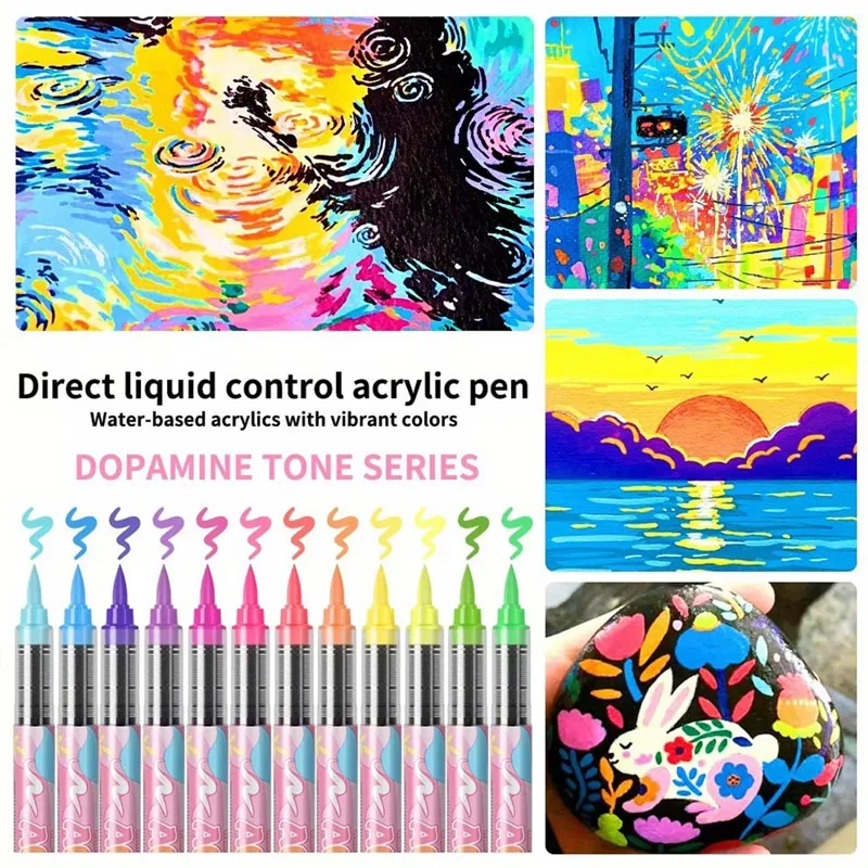 12色のアクリルマーカー 柔らかい筆ペン先 8つのカラーシス - Copic Marker Sketch のレビューと価格