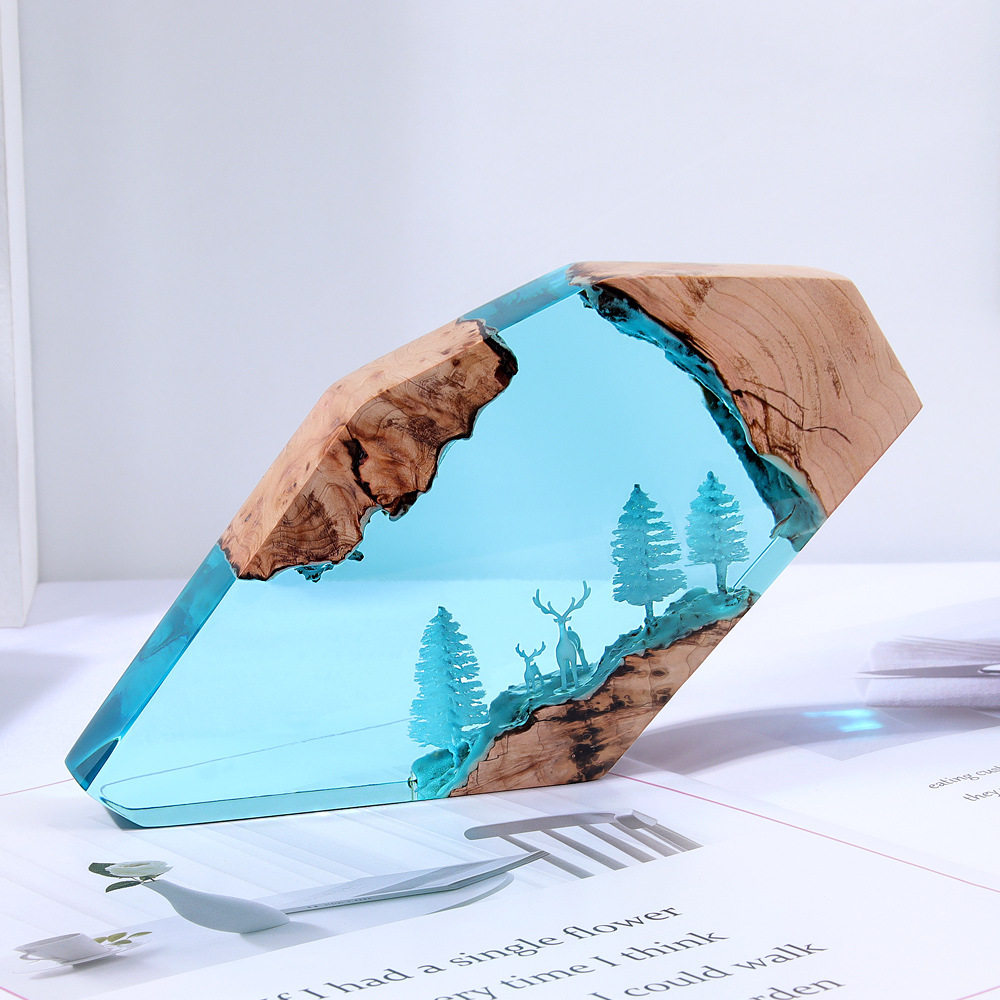 森の妖精鹿デスクトップアート、パーソナライズされた発光オーナ - Resin Crafts のレビューと価格