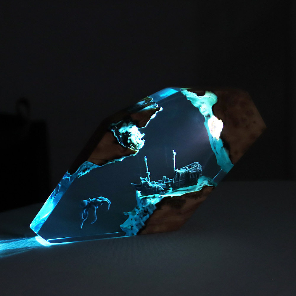 森の妖精鹿デスクトップアート、パーソナライズされた発光オーナ - Resin Crafts のレビューと価格