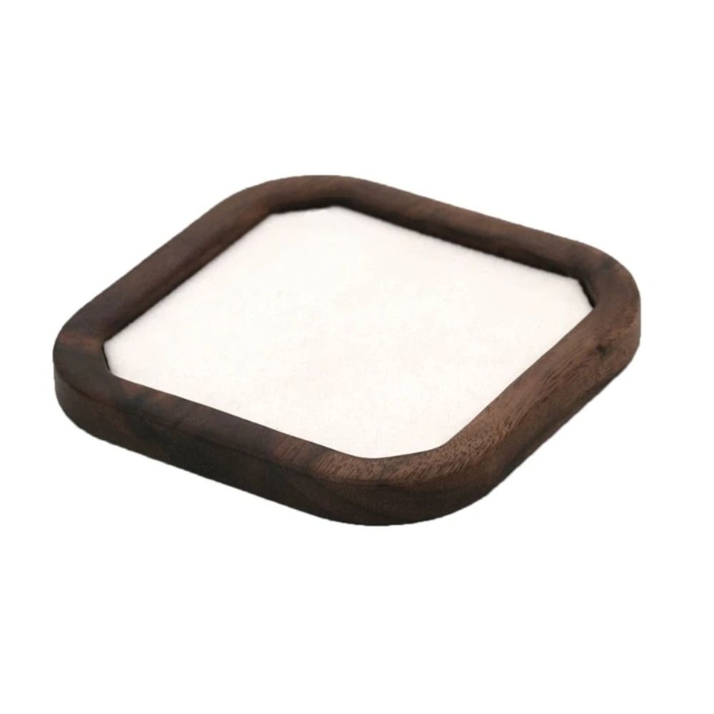 シンプルな幾何学模様の木製リングトレイ、ベルベットイヤリング - Wood Ring Blank のレビューと価格